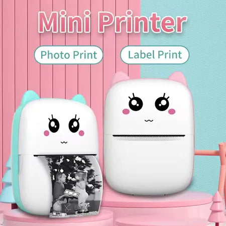 Mini Printer Portable Label Printer Sticker Wireless Inkless Self-adhesive Thermal Printer